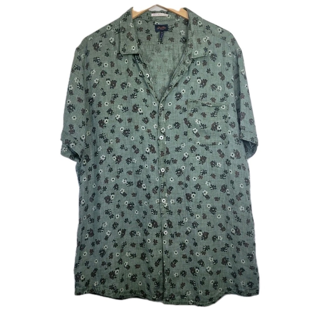 Good Man Brand Short Sleeve 100% Linen Button Down Shirt XXL